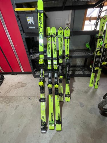 Unisex 2024 Fischer 210 cm Racing Fischer World Cup SG Skis With Bindings Max Din 18 (Used)