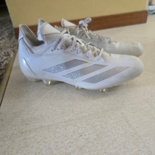 White Men's Size M 12.0 (W 13.0) Adult Adidas Cleats (Used)