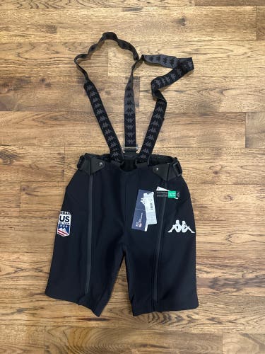 U.S. Ski Team Kappa Black Unisex Adult Medium Race Training Shorts  (New)