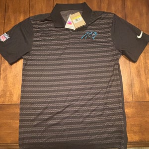 Nike Carolina Panthers Shirt Mens Small Sideline Victory Polo Performance Black