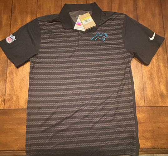 Nike Carolina Panthers Shirt Mens Small Sideline Victory Polo Performance Black