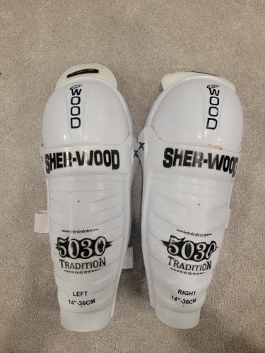 Senior Sher-Wood 5030 14" Shin Pads (New)