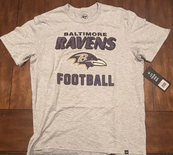 Baltimore Ravens Gray Adult LargeTee Shirt NFL New With Tags