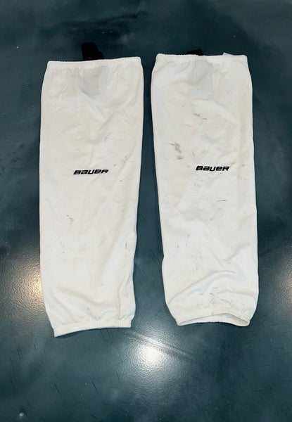 Bauer Large/XL SR White Hockey Socks (Used)