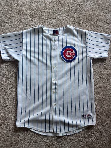 Cubs Maddux 31 White youth XL Kids Unisex Majestic Jersey (Used)