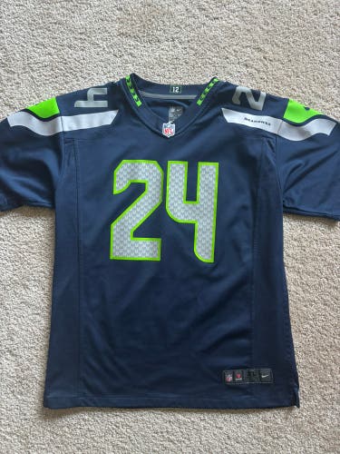 Seahawks Lynch 24 Blue Kids youth XL Unisex Nike Jersey (Used)