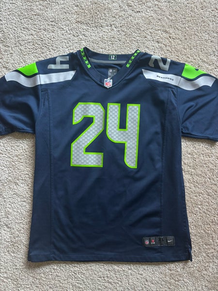 Seahawks Lynch 24 Blue Kids youth XL Unisex Nike Jersey (Used)