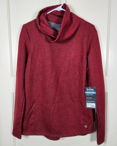 KUHL Athena Pullover Jacket Womens Size L Cardinal Red Quilted Cowl Neck