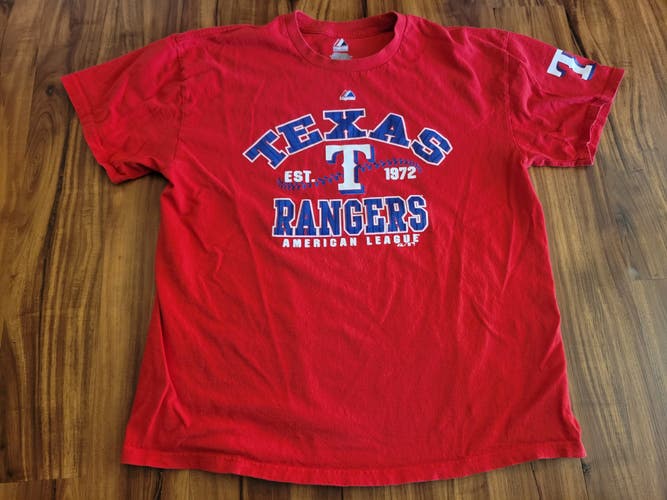 Majestic Texas Rangers Short Sleeve Shirt, Tag Size XL