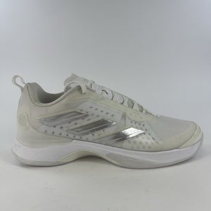 Adidas Avacourt White Silver Metallic Tennis Shoes HQ8404 Womens Size 11