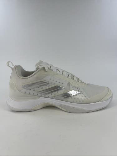 Adidas Avacourt White Silver Metallic Tennis Shoes HQ8404 Womens Size 11