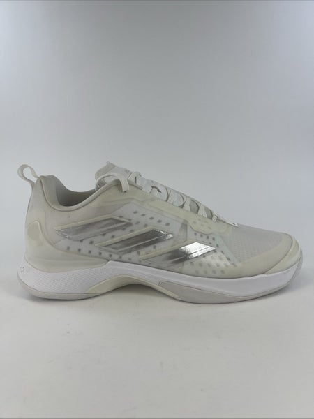 Adidas Avacourt White Silver Metallic Tennis Shoes HQ8404 Womens Size 11