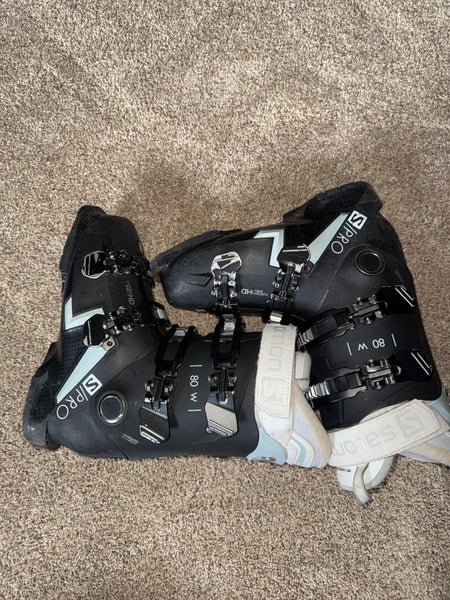 Mondo 26 & 26.5 Women's Salomon All Mountain S/Pro 80 Ski Boots Soft Flex (Used)
