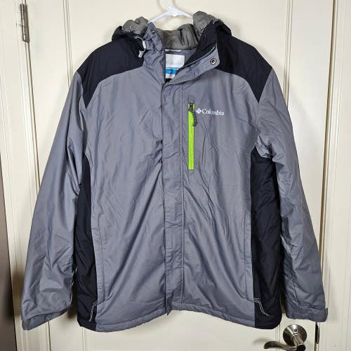 Columbia Omni-Tech Jacket Mens Size: L Gray Insulated Winter Waterproof Coat