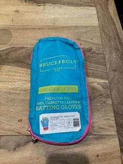 Bruce Bolt Caribbean Series Blue Batting Gloves - Youth Large (Used)