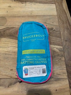 Bruce Bolt Caribbean Series Blue Batting Gloves - Youth Large (Used)