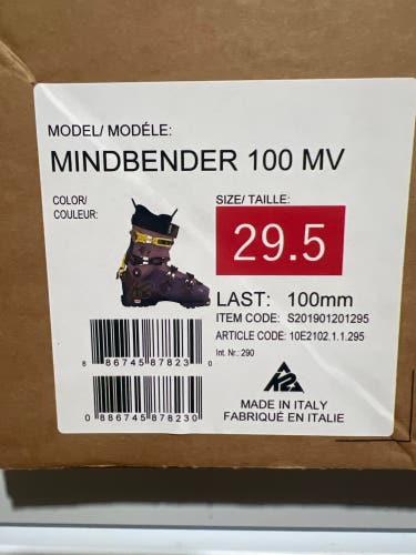 Mondo 29 & 29.5 Men's K2 Mindbender Alpine Touring Ski Boots Medium Flex (New)