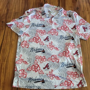 Reyn Spooner Atlanta Braves MLB Hawaiian Style Polo Shirt, Tag Size M