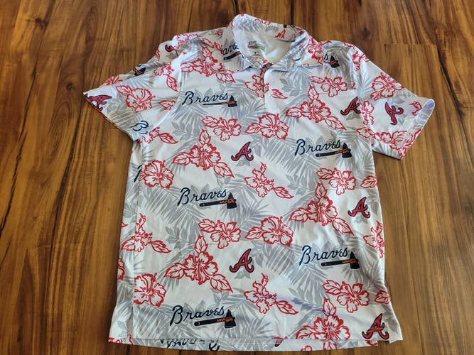 Reyn Spooner Atlanta Braves MLB Hawaiian Style Polo Shirt, Tag Size M