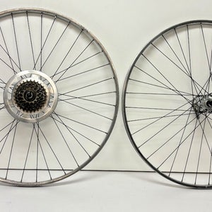 Vintage 1980s Weinmann 5-Spd 36-Steel Spoke Aluminum 700C Wheelset Maillard Hubs