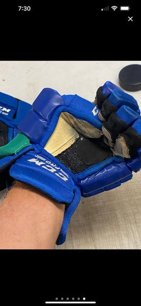 CCM HG42 Pro Stock Hockey Gloves 14" Blue BRONCOS