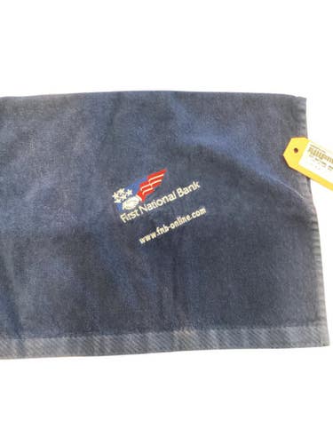 Used FIRST NATIONAL BANK GOLF TOWEL Golf Accessory Navy Blue 11884-S000052143
