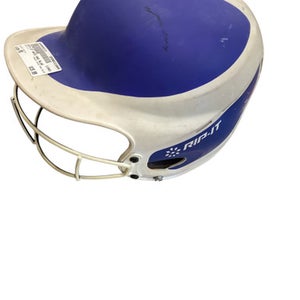 Used RIP-IT WHIE AND BLUE Batting Helmet w/Mask White MD 11884-S000052131