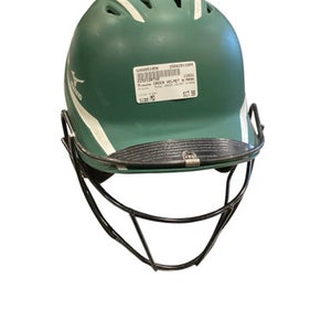 Used Mizuno GREEN HELMET W/MASK Batting Helmet w/Mask Green MD 11884-S000051956