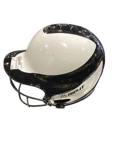 Used RIP-IT BLACK AND WHITE WITH MASK Batting Helmet w/Mask Black MD 11884-S000051953