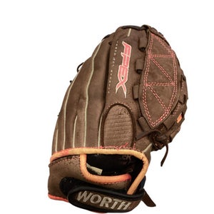 Used Worth STORM APEX RH Throw Fastpitch Gloves Brown 11" 11884-S000051943