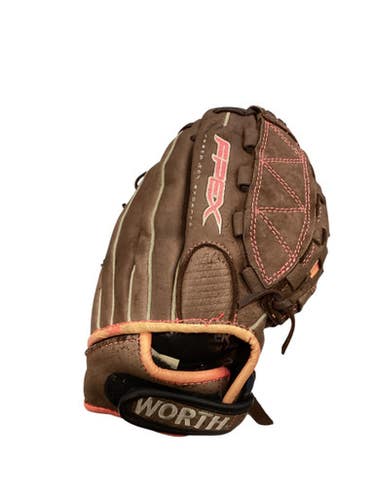 Used Worth STORM APEX RH Throw Fastpitch Gloves Brown 11" 11884-S000051943