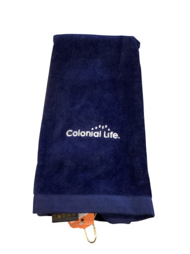 Used COLONIAL LIFE GOLF TOWEL Golf Accessory Navy Blue 11884-S000052142