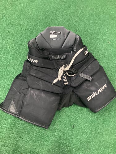 Black Senior Small Bauer Pro Hockey Goalie Pants (Used)