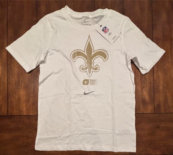 New Orleans Saints Nike Youth Medium 8/10 T-Shirt White New With Tags