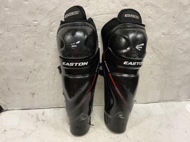 Used Easton STEALTH 65S Junior Shin Guards Black And Red 11" 11855-S000190370