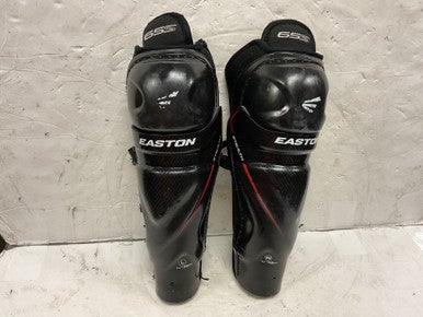 Used Easton STEALTH 65S Junior Shin Guards Black And Red 11" 11855-S000190370