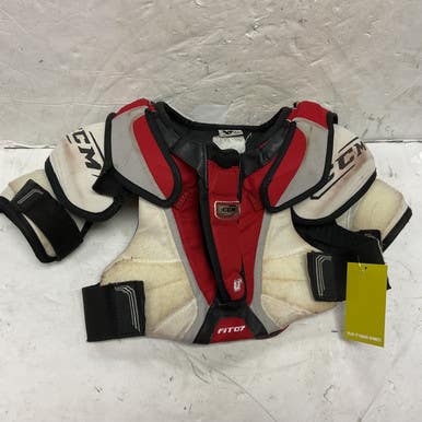 Used CCM U+ FIT07 Junior Shoulder Pads White/Black/Red MD 11855-S000190359