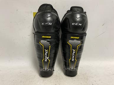 Used CCM TACKS 3092 Youth Shin Guards Black 10" 11855-S000190516