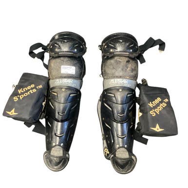 Used All-Star LG912S7X Catchers Leg Guards Black Intermed 11479-S000403172