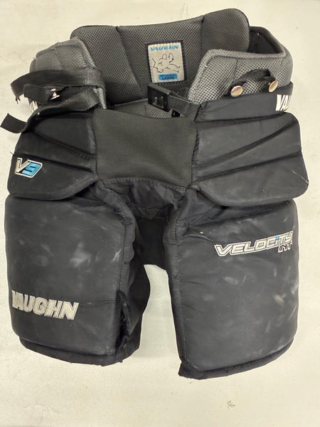Black Intermediate Large Vaughn Velocity V9 Pro Carbon Hockey Goalie Pants (Used)