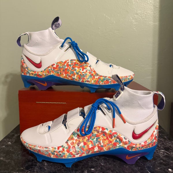 Men's Size M 11.5 LeBron 4 Nike Alpha Menace Pro 3 Mid Fruity Pebble Molded Cleats (Used)