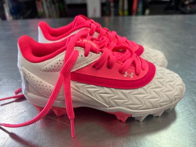 Used Under Armour LEAD OFF BB/SB Cleats Pink Youth 12.0 11868-S000065304