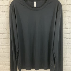 ALL SPORT 87370 Adult 100% Polyester Long-Sleeve Athletic Shirt Black Medium