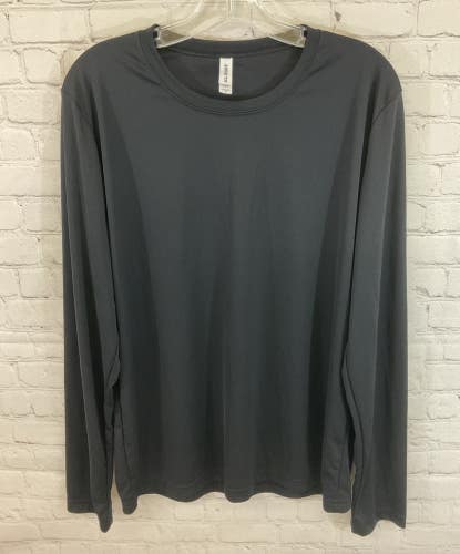 ALL SPORT 87370 Adult 100% Polyester Long-Sleeve Athletic Shirt Black Medium