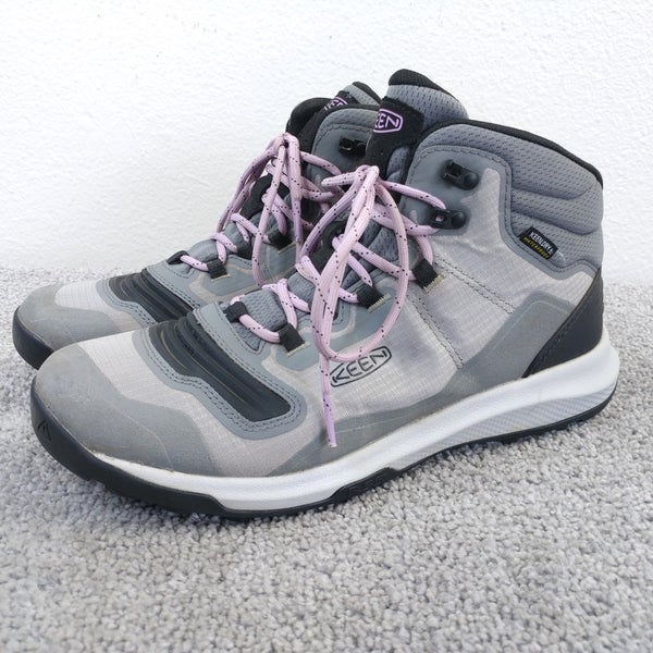 Keen Tempo Flex Waterproof Hiking Boots Womens Size 9.5 Shoes Mid Top Gray