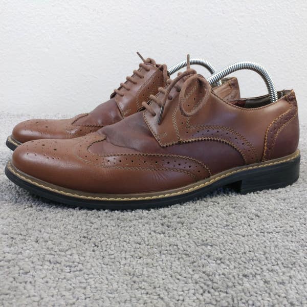 perry ellis brown dress shoes Perry Ellis Men's Leather Dress Shoes Lace-up Oxford Smooth Buffed Bus