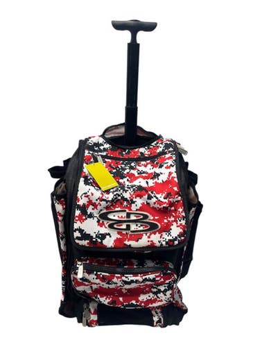 Used BoomBah CATCHER WHEEL BAG BB/SB Player Wheeled Bag White/Black/Red 11835-S000197931