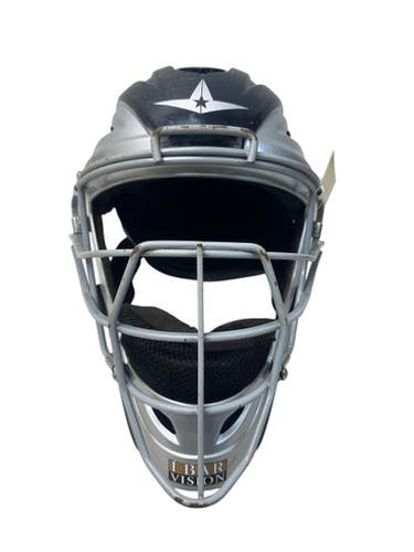 Used All Star MVP2510TT Catchers Helmet w/Mask Navy Blue And Silver XS/S 11835-S000197937