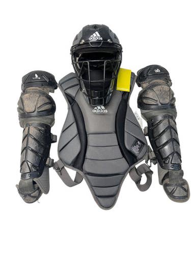 Used Adidas ADIDAS TRIPLE STRIPE CATCHERS SET Catchers Chest Protector Black Youth 11835-S000197946