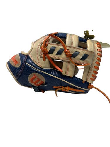 Used Wilson A2000 JA27 BB/SB Glove RH Throw Navy Blue And Orange 11 1/2" 11835-S000197959